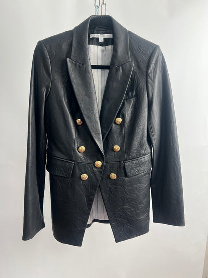 Lederblazer, Veronica Beard, schwarz