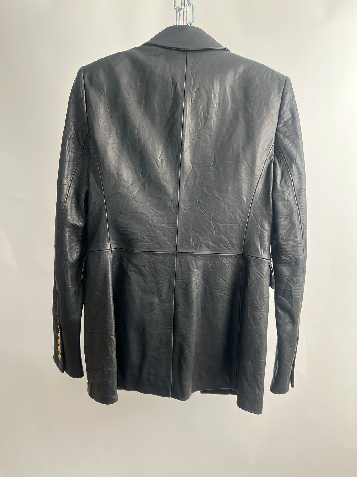Lederblazer, Veronica Beard, schwarz