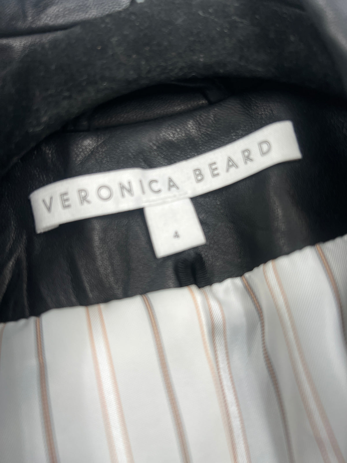 Lederblazer, Veronica Beard, schwarz
