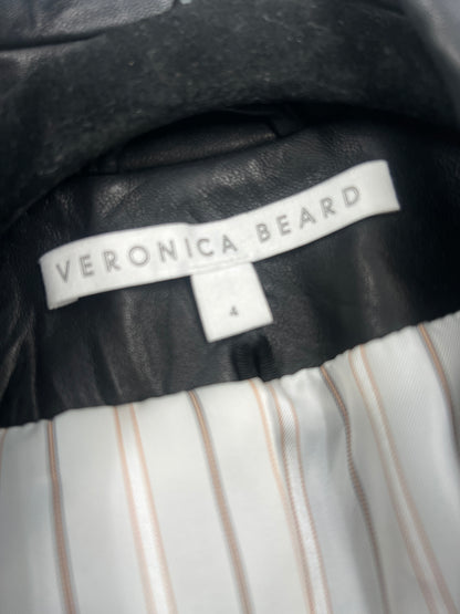 Lederblazer, Veronica Beard, schwarz
