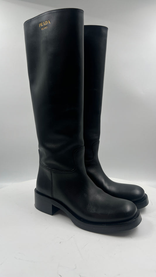 Stiefel, Prada, schwarz