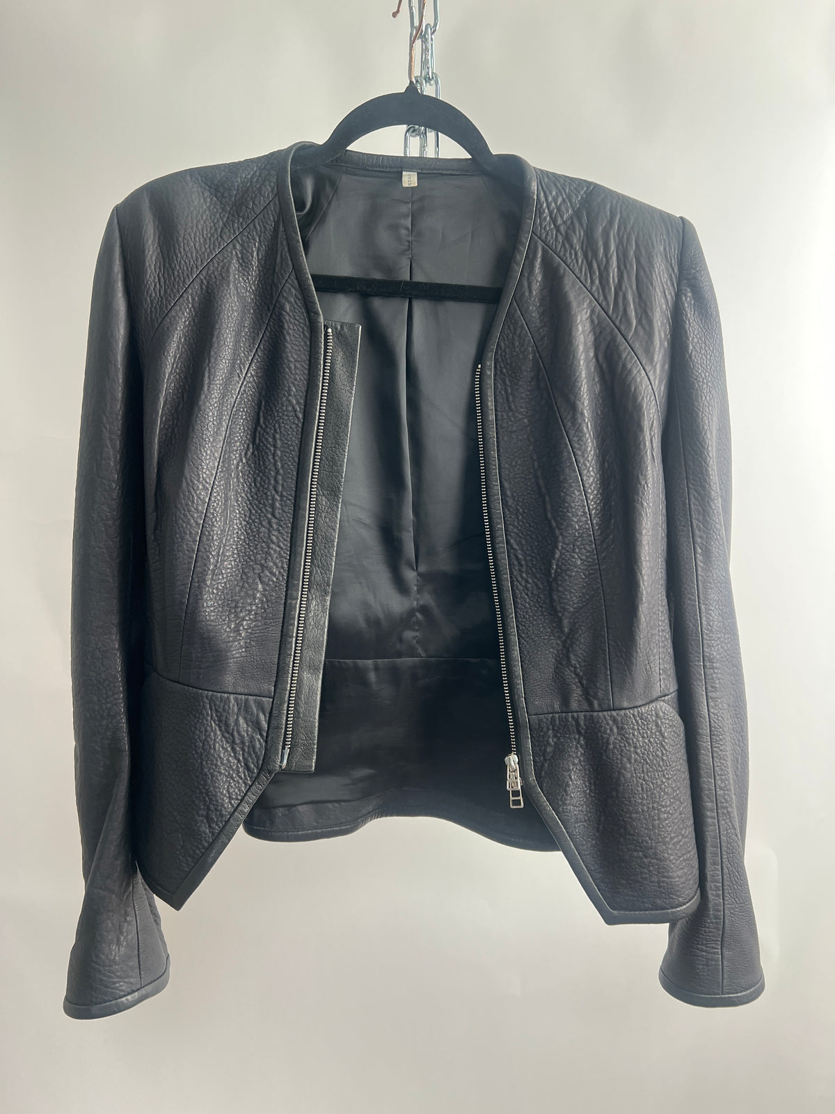 Lederjacke, Faith Connexion, schwarz