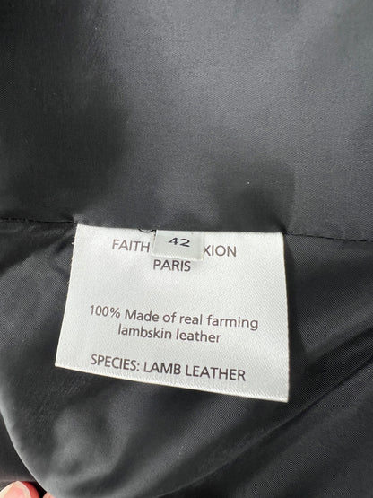 Lederjacke, Faith Connexion, schwarz