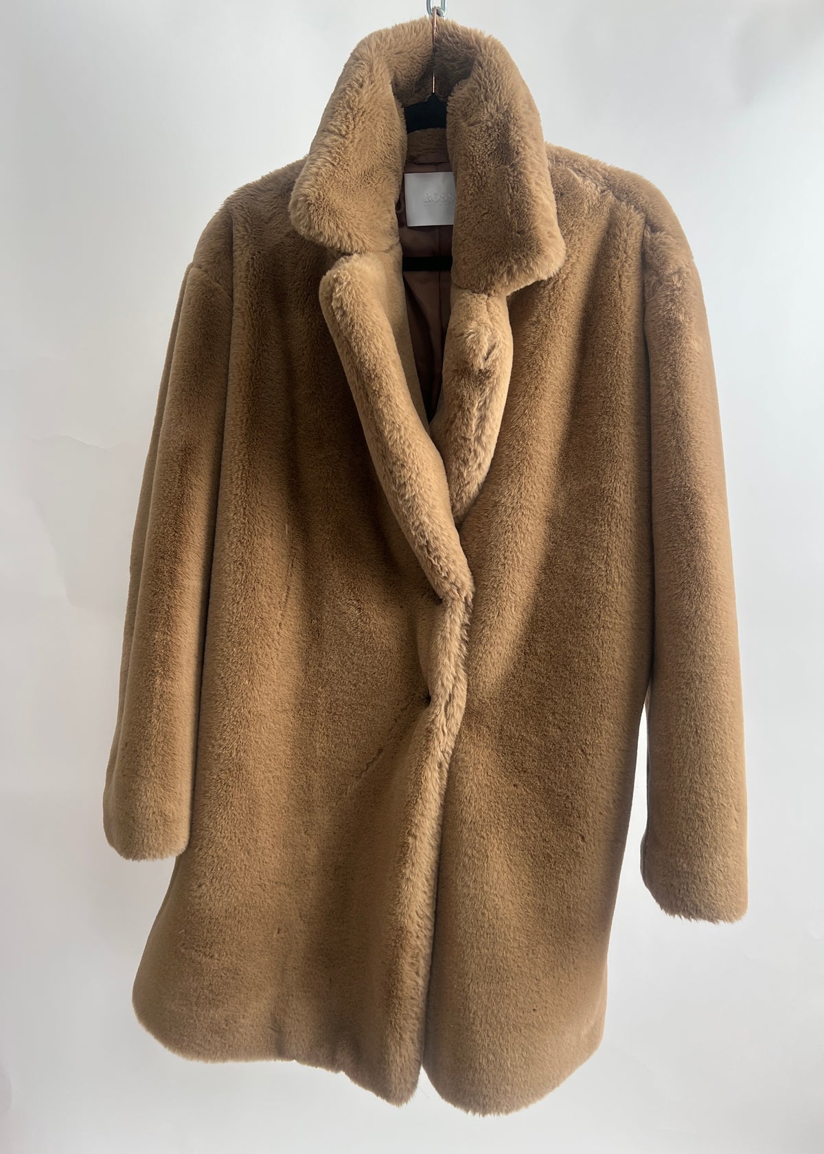 Teddy-Mantel, Hugo Boss, beige
