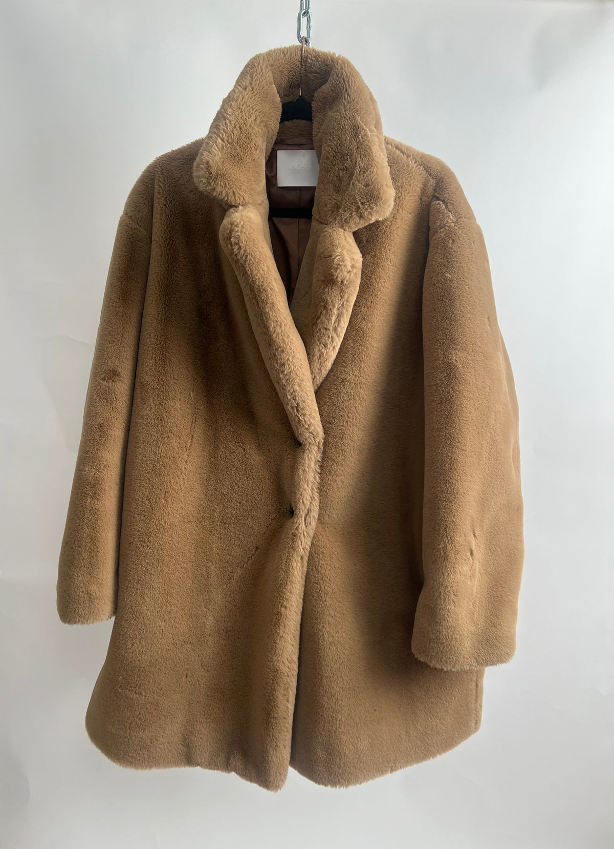 Teddy-Mantel, Hugo Boss, beige
