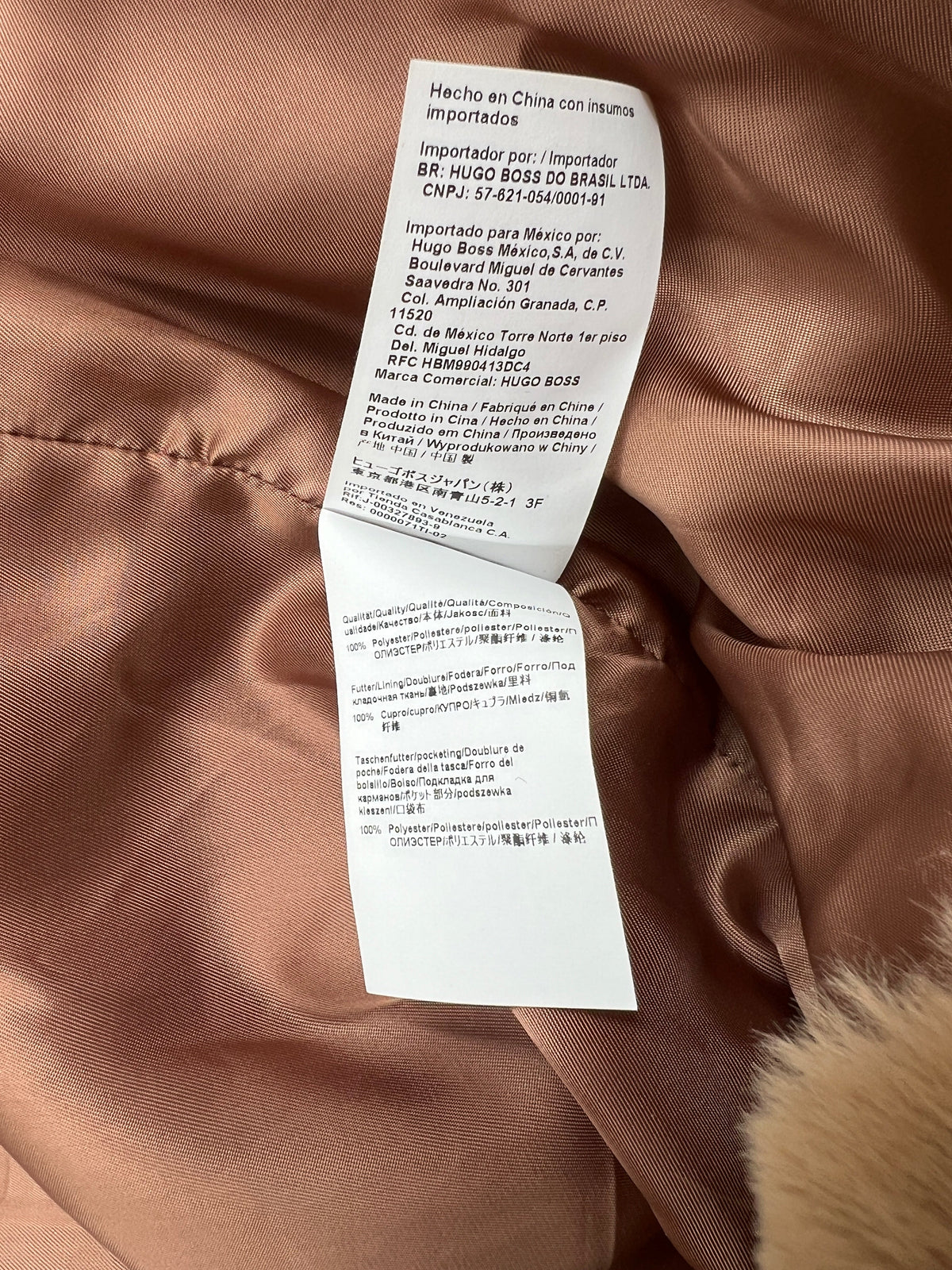 Teddy-Mantel, Hugo Boss, beige