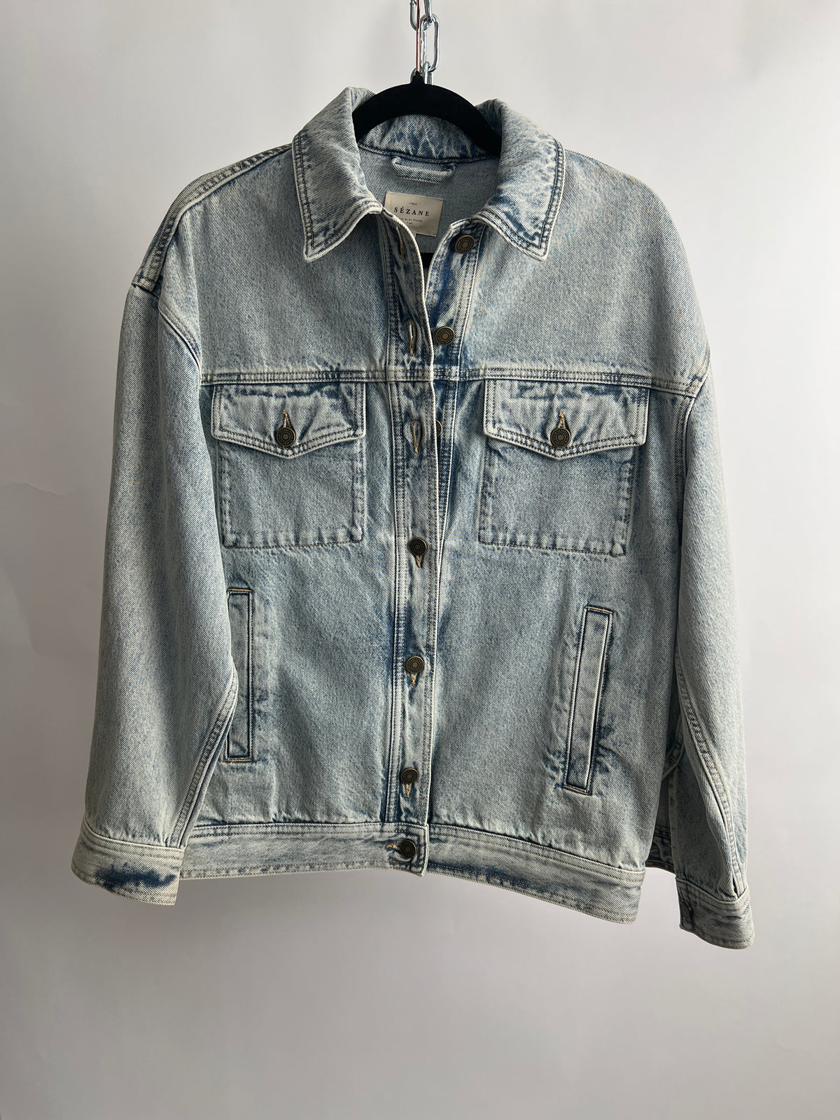 Jeansjacke, Sézane, hellblau
