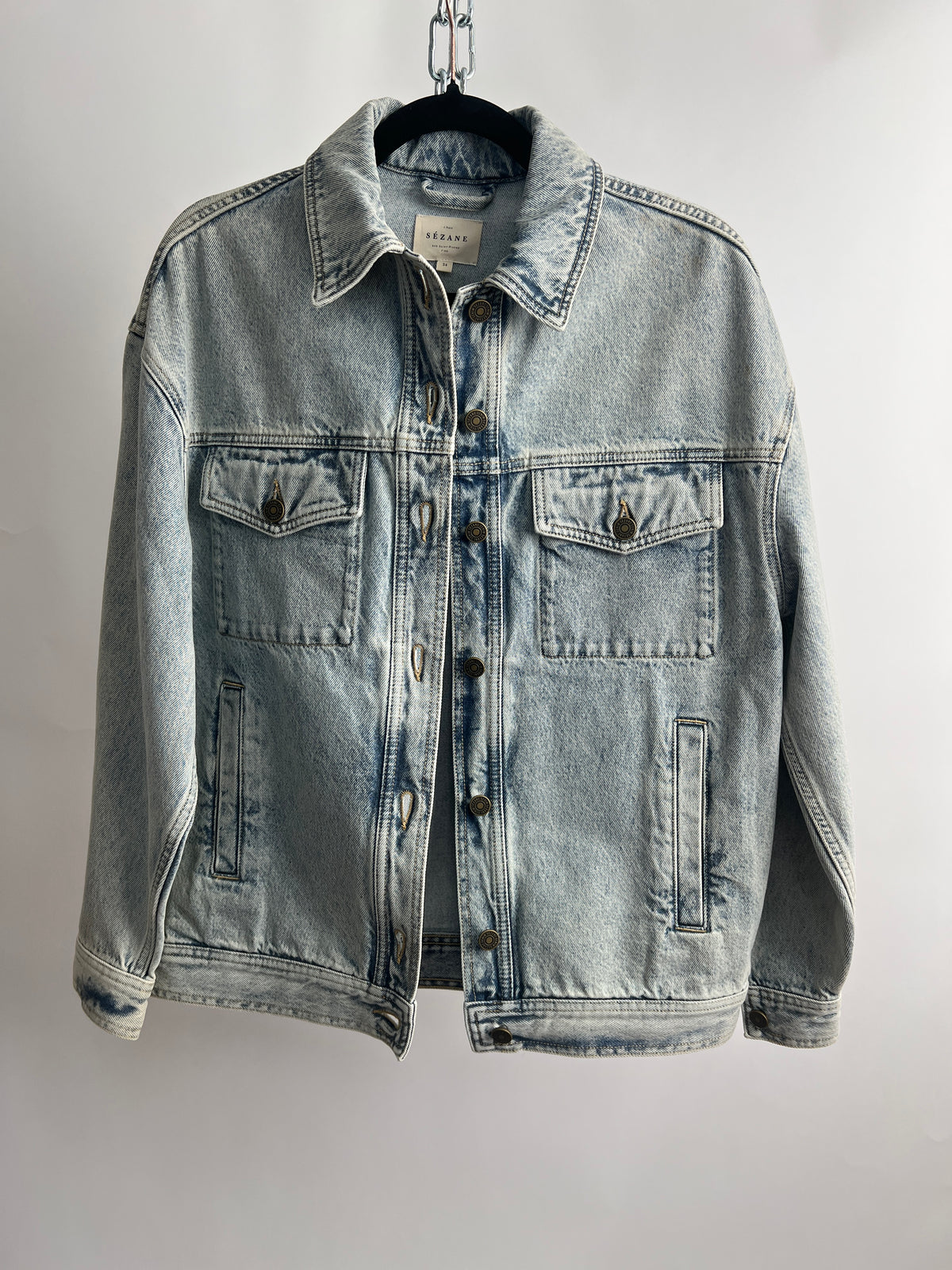 Jeansjacke, Sézane, hellblau