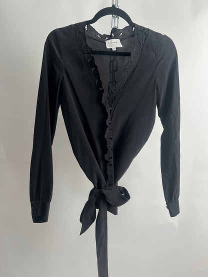 Wickelbluse, Sézane, schwarz