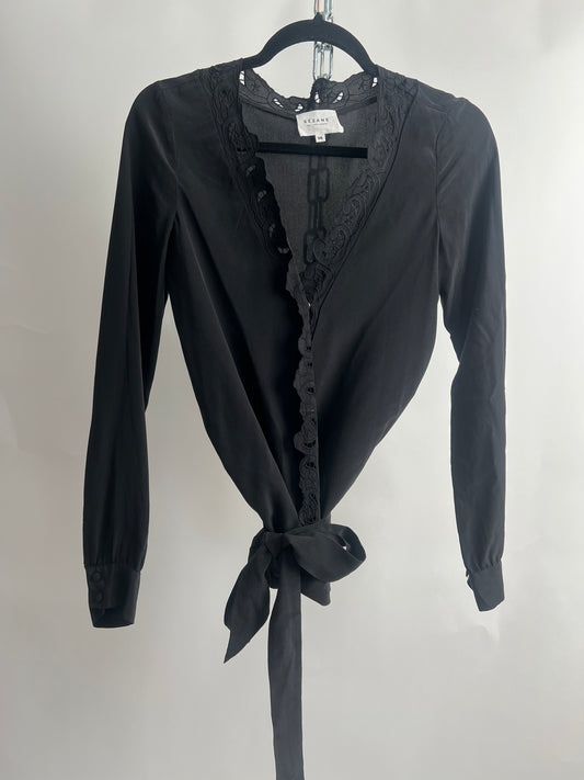 Wickelbluse, Sézane, schwarz