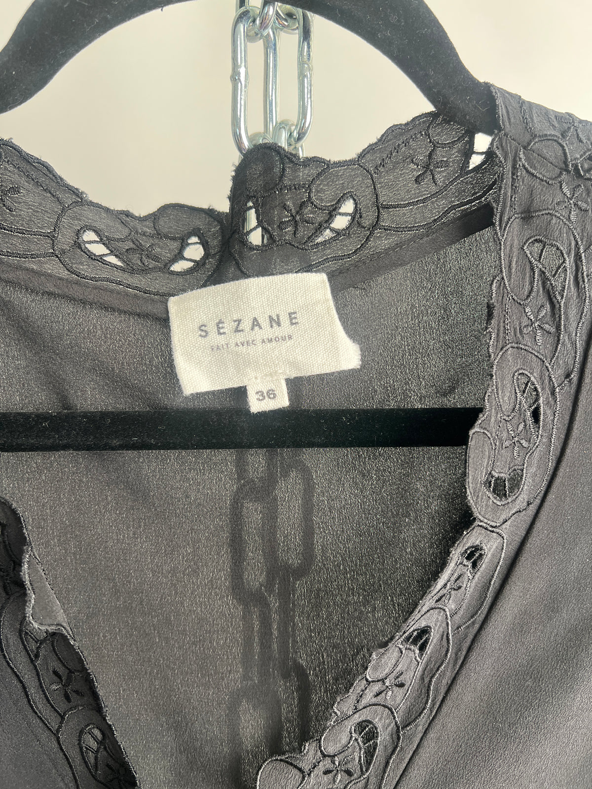 Wickelbluse, Sézane, schwarz