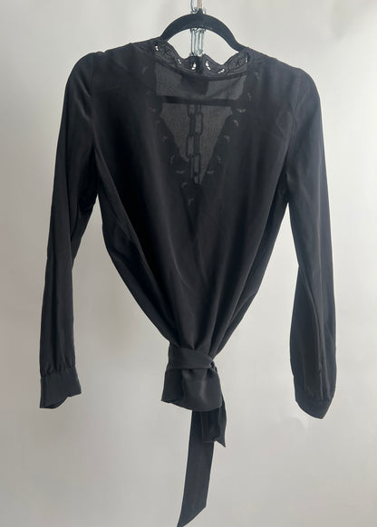 Wickelbluse, Sézane, schwarz