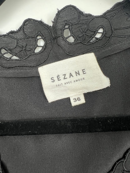 Wickelbluse, Sézane, schwarz