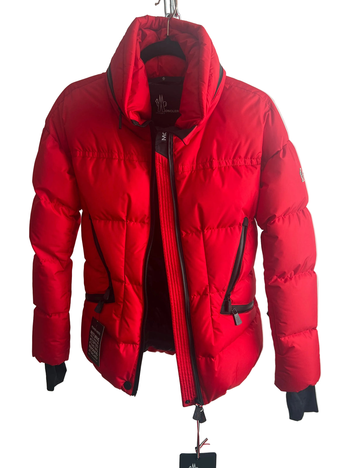 Daunenjacke, Moncler, rot/schwarz