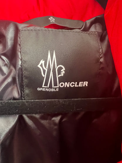 Daunenjacke, Moncler, rot/schwarz