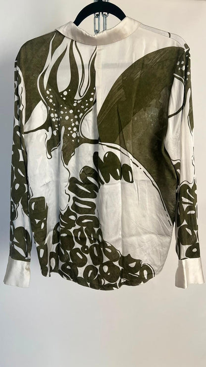 Bluse, Herzens Angelegenheit, grün, weiss