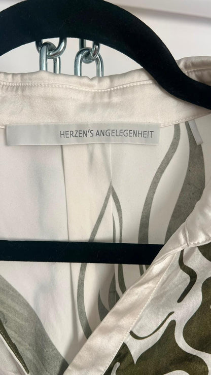 Bluse, Herzens Angelegenheit, grün, weiss