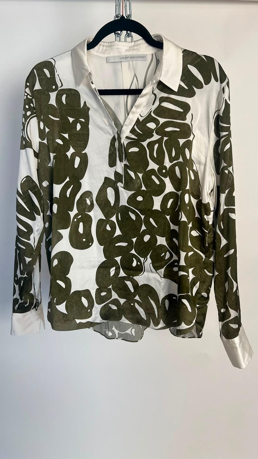 Bluse, Herzens Angelegenheit, grün, weiss