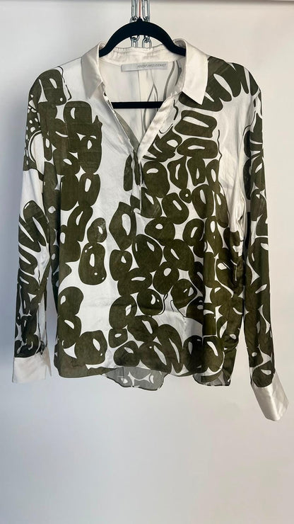 Bluse, Herzens Angelegenheit, grün, weiss