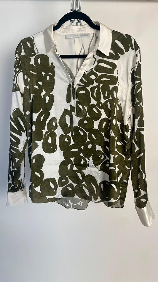 Bluse, Herzens Angelegenheit, grün, weiss