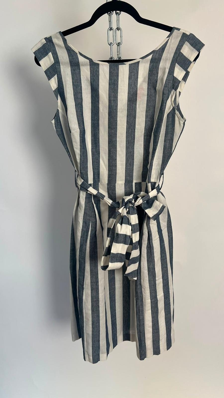 Kleid, Derhy, blau/weiss