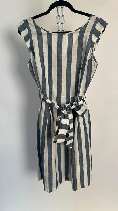 Kleid, Derhy, blau/weiss