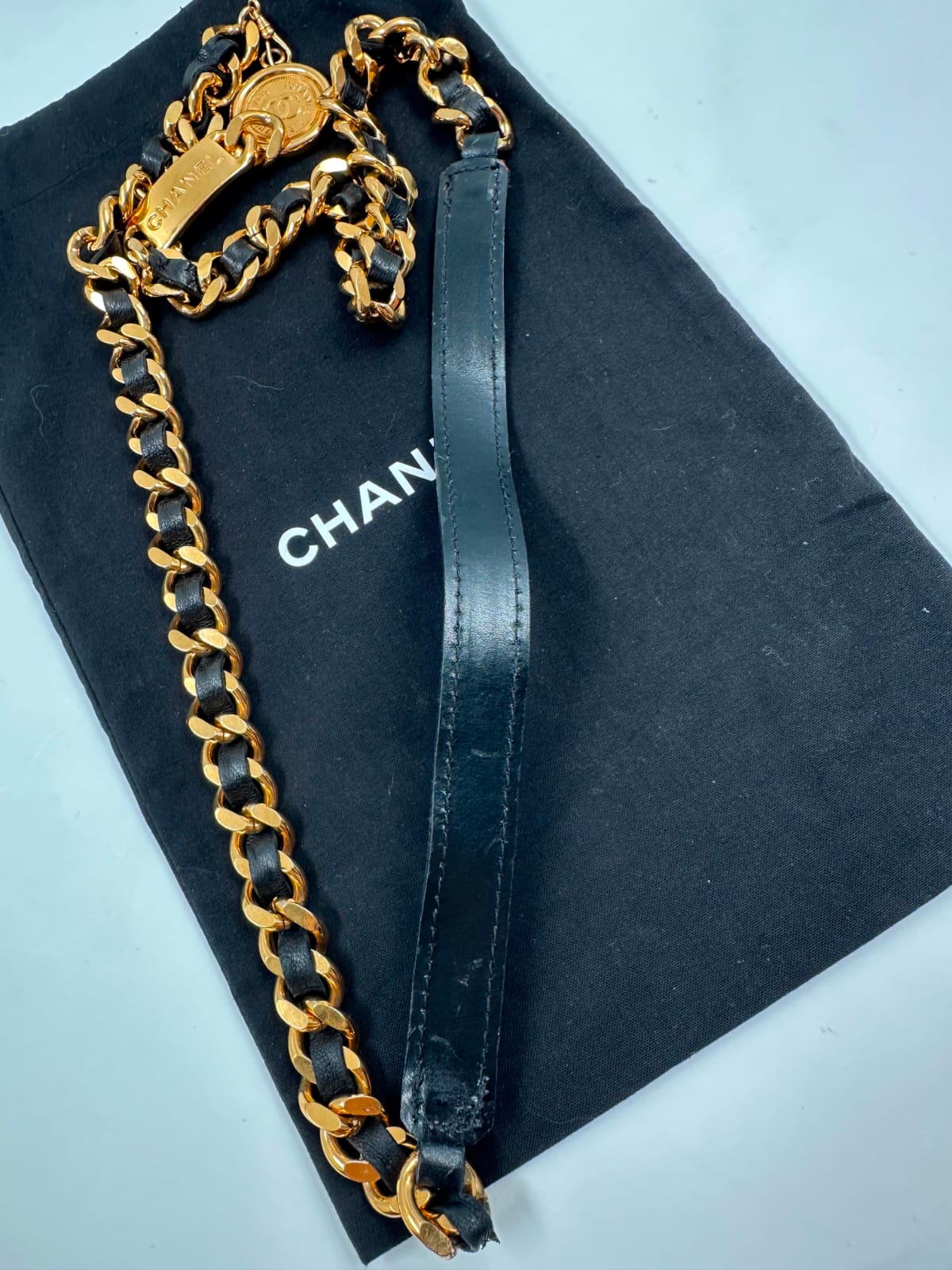 Gürtel, Chanel, goldig