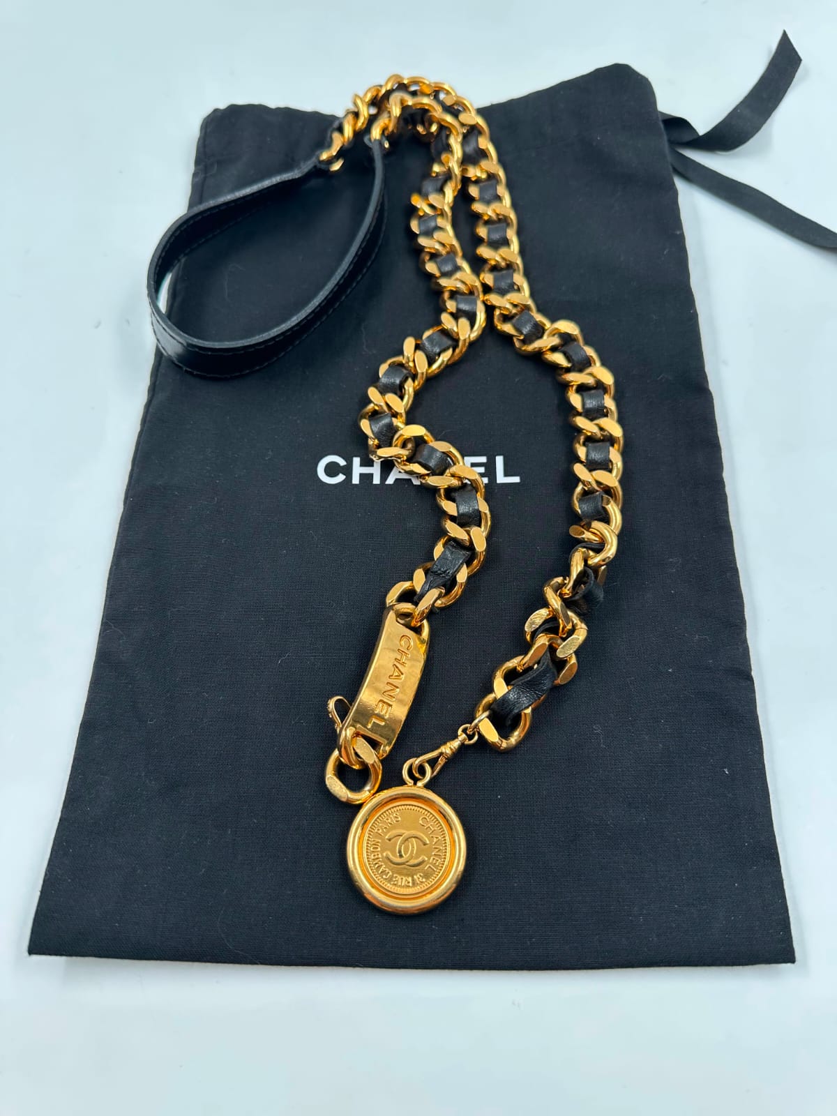 Gürtel, Chanel, goldig