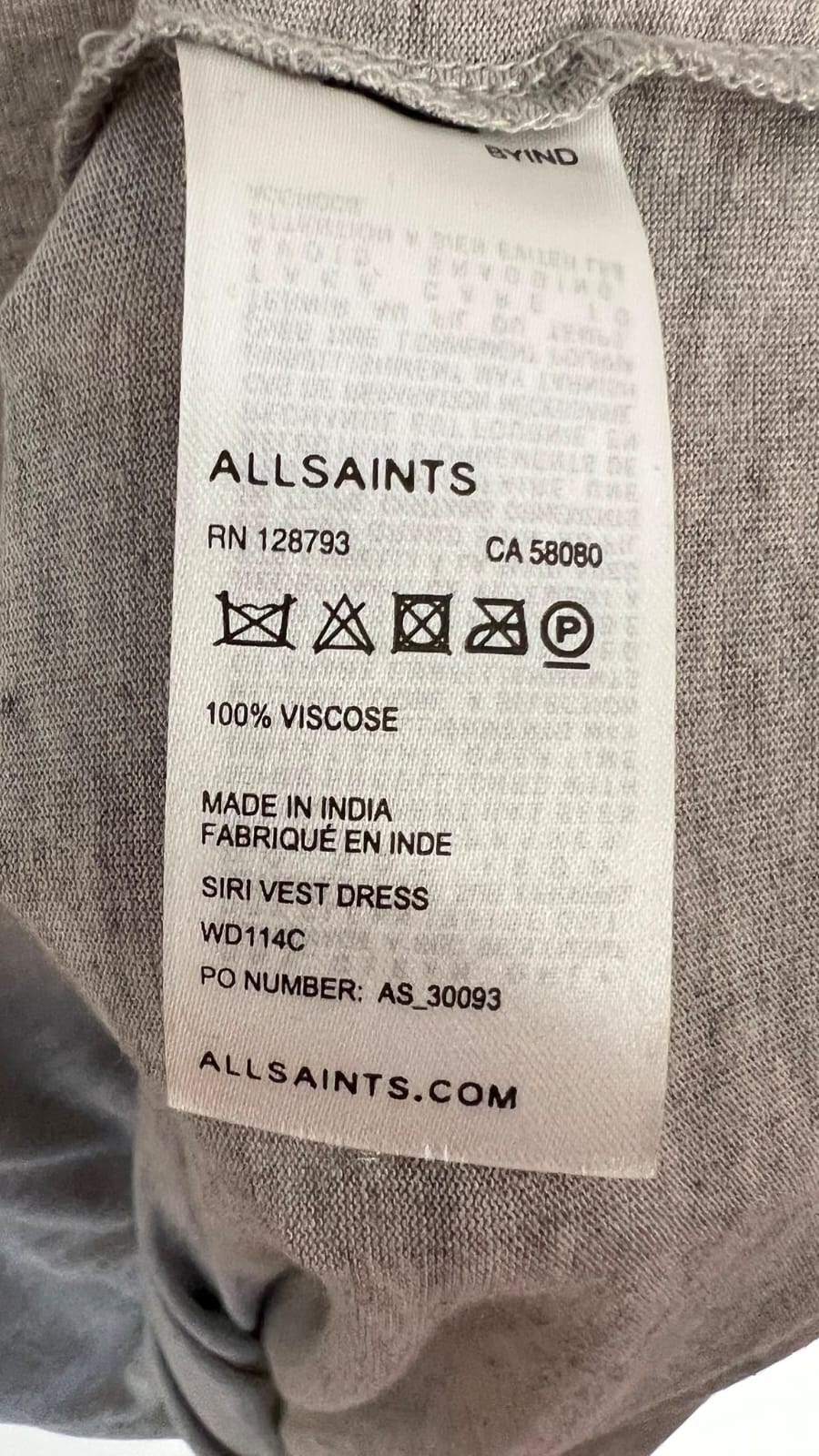 Longshirt, AllSaints, grau