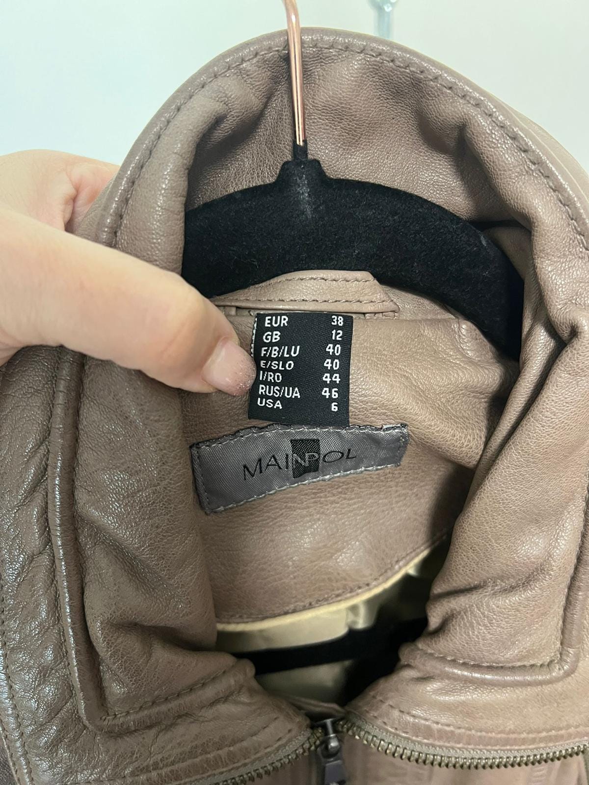 Lederjacke, Mainpol, braun
