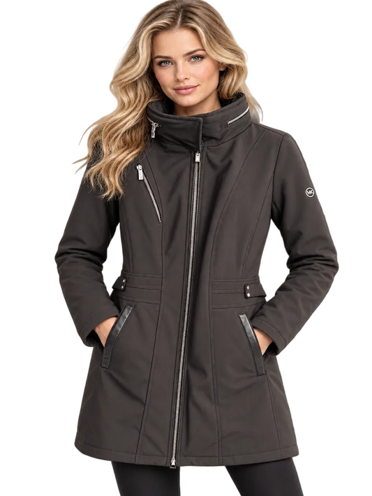 Regenmantel, Michael Kors, schwarz