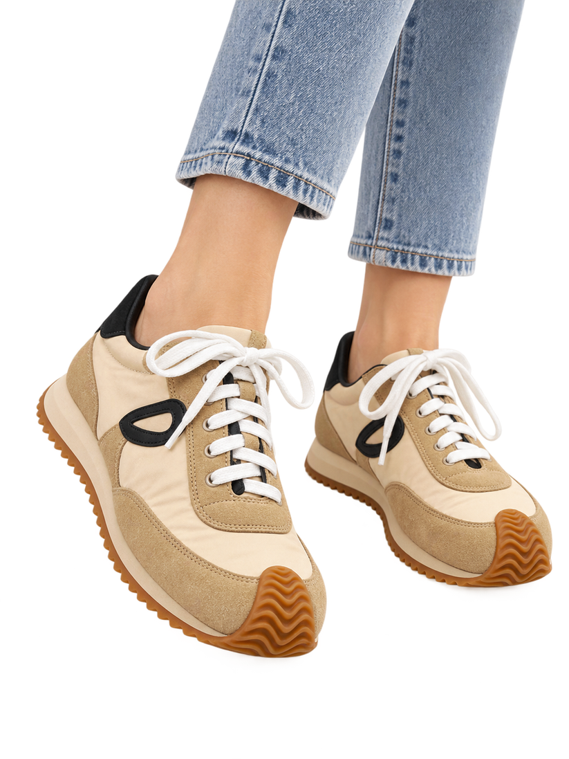 Turnschuhe, LOEWE, beige/schwarz